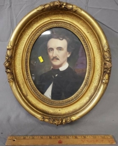 Antique Portrait Painting of Edgar Allan Poe